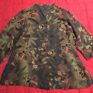 CITRON Washable Silk Floral Top NWOT
